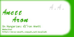 anett aron business card